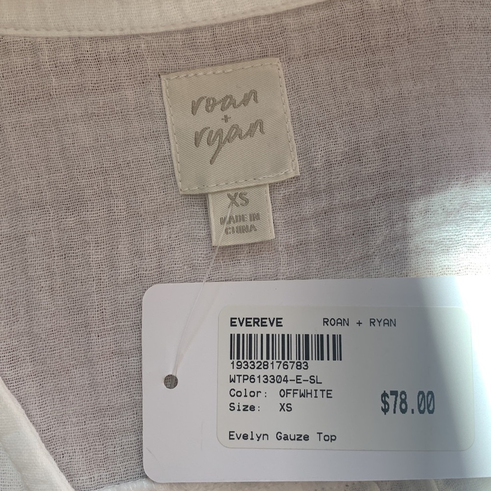 Roan+Ryan Evelyn Guaze Top NWT XS - Picture 11 of 13